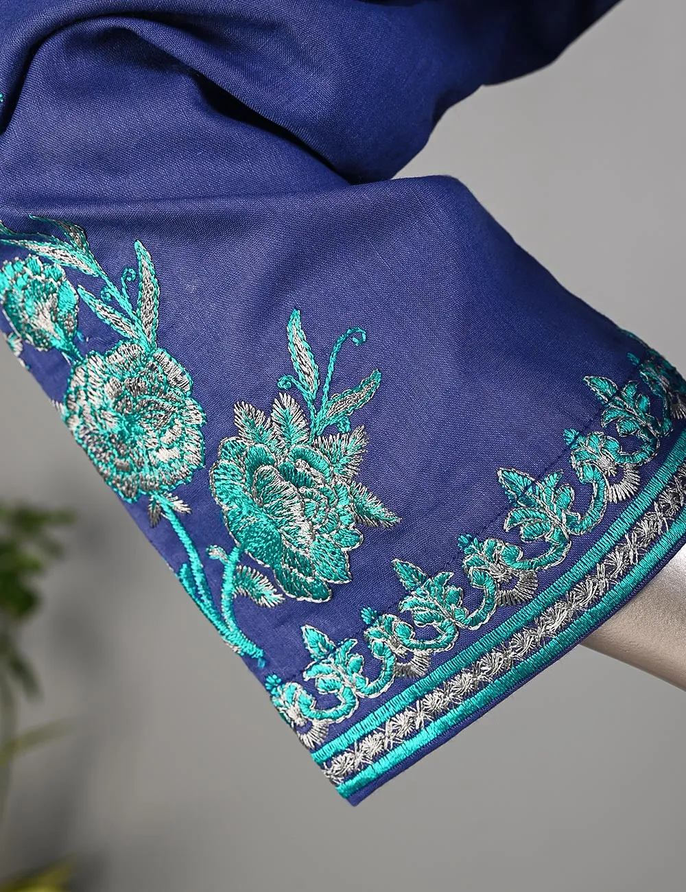 ECT-1C-Blue - SAMSONITE | Un-stitched Cotton Embroidered Lawn