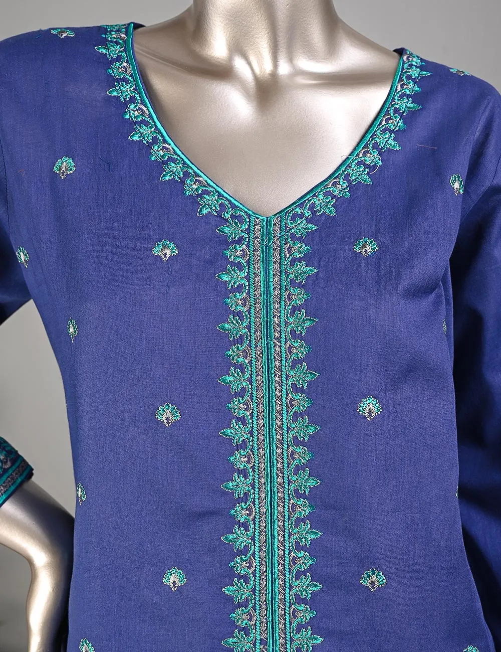ECT-1C-Blue - SAMSONITE | Un-stitched Cotton Embroidered Lawn