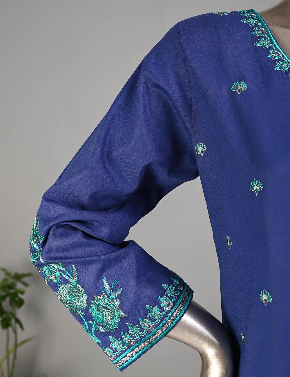 ECT-1C-Blue - SAMSONITE | Un-stitched Cotton Embroidered Lawn