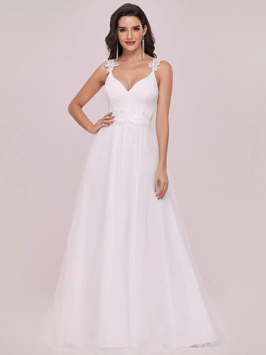 Elizabeth double V neck Wedding dress in ivory