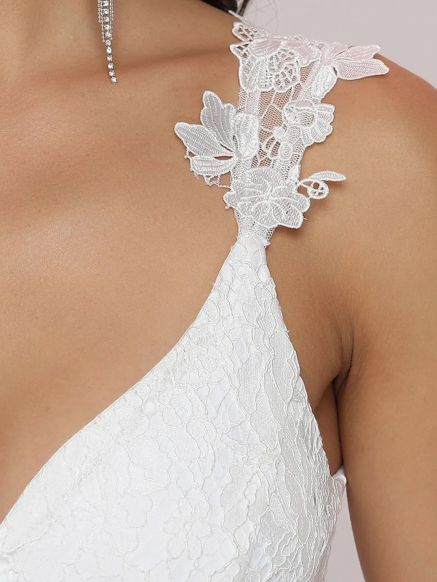Elizabeth double V neck Wedding dress in ivory
