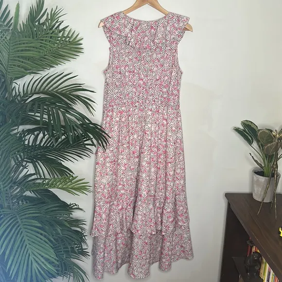 ELOQUII Asymmetrical Floral Ruffle Dress XL