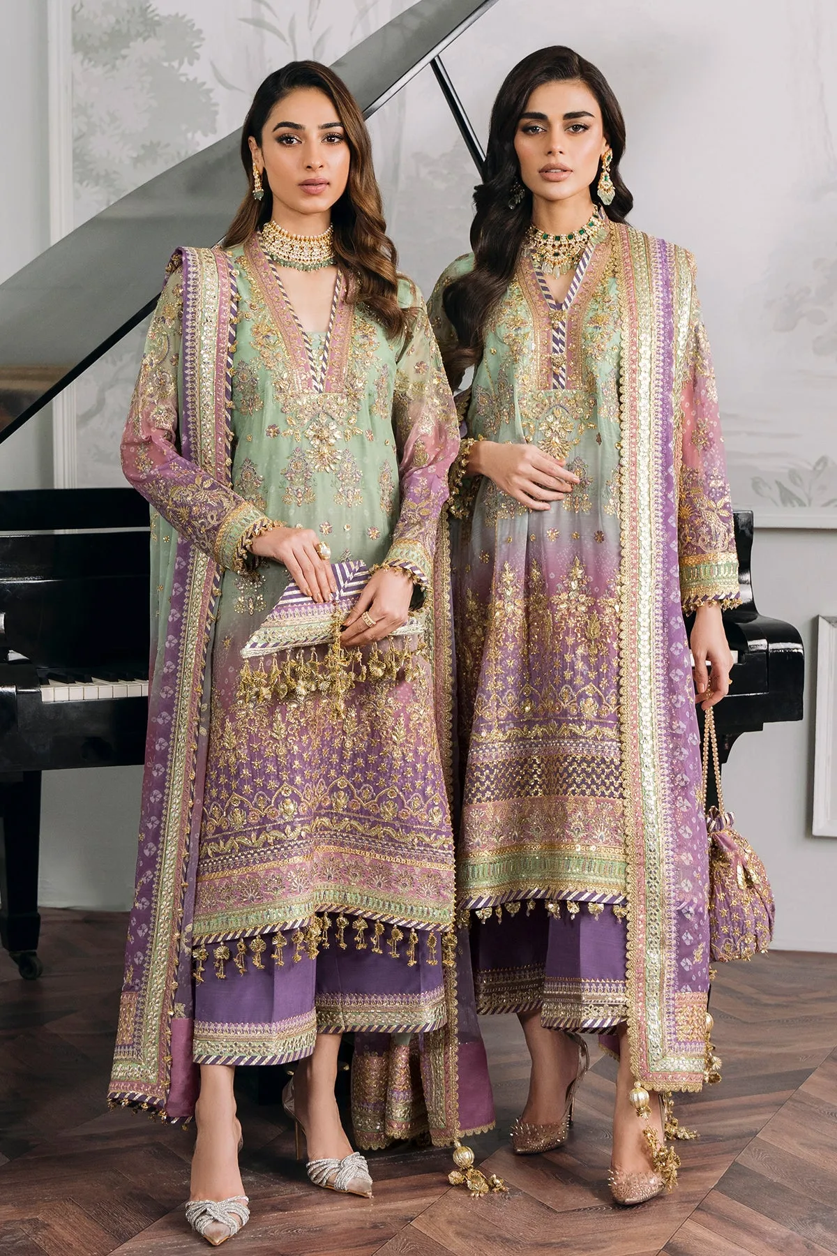 Embroidered Chiffon Kameez Trouser Pakistani Party Wear