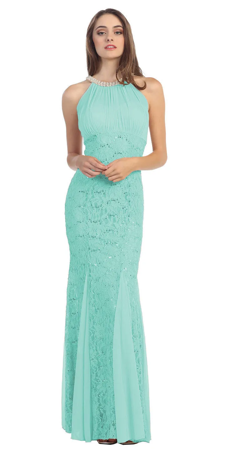 Eureka 5030 Mermaid Flair Skirt Lace Gown Pearl Necklace