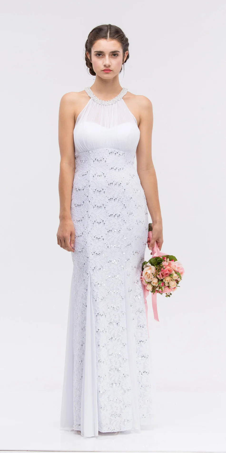 Eureka 5030 Mermaid Flair Skirt Lace Gown Pearl Necklace