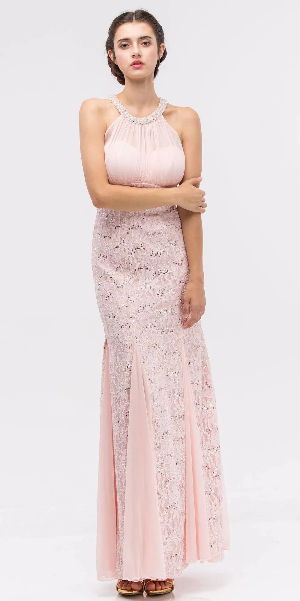 Eureka 5030 Mermaid Flair Skirt Lace Gown Pearl Necklace
