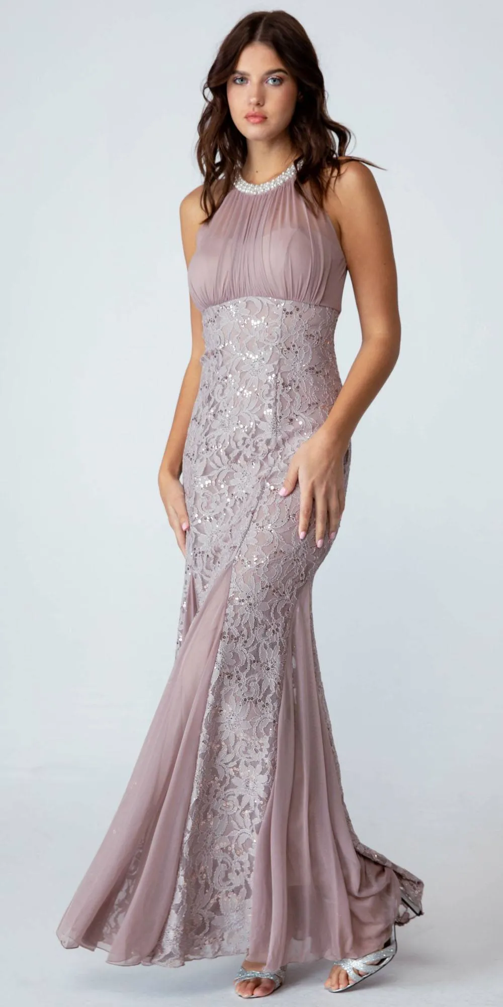 Eureka 5030 Mermaid Flair Skirt Lace Gown Pearl Necklace