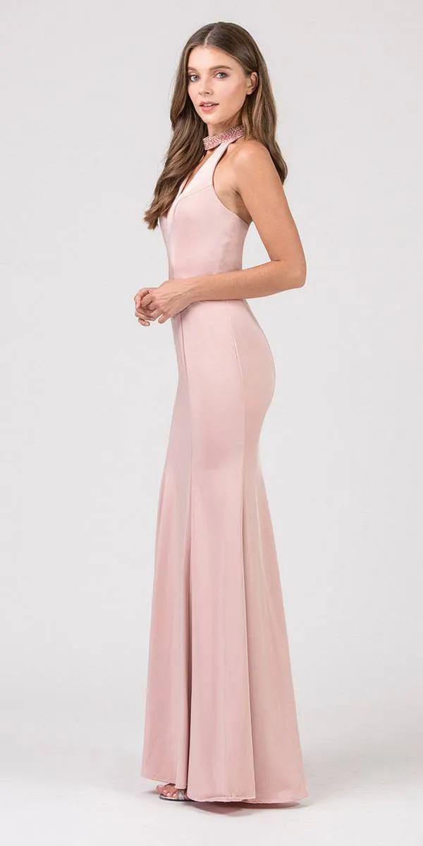 Eureka 5033 Mermaid Gown with Beaded Choker-Collar