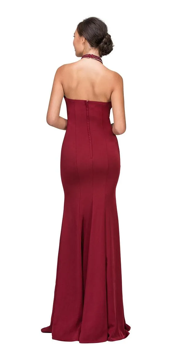 Eureka 5033 Mermaid Gown with Beaded Choker-Collar
