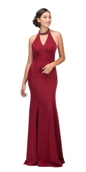 Eureka 5033 Mermaid Gown with Beaded Choker-Collar