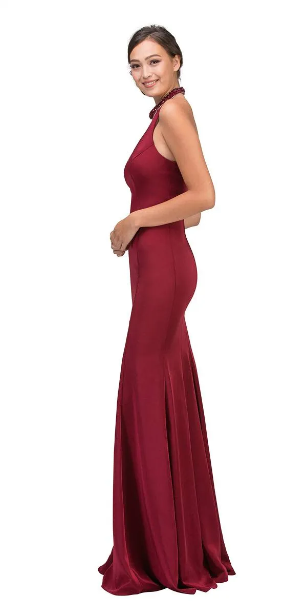 Eureka 5033 Mermaid Gown with Beaded Choker-Collar