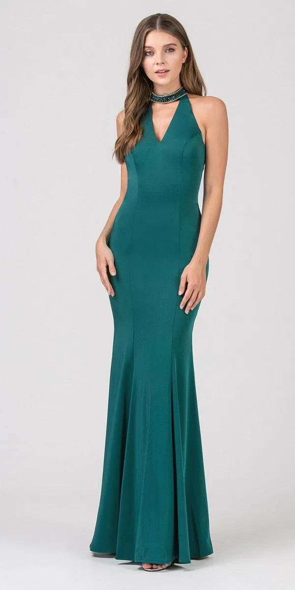 Eureka 5033 Mermaid Gown with Beaded Choker-Collar