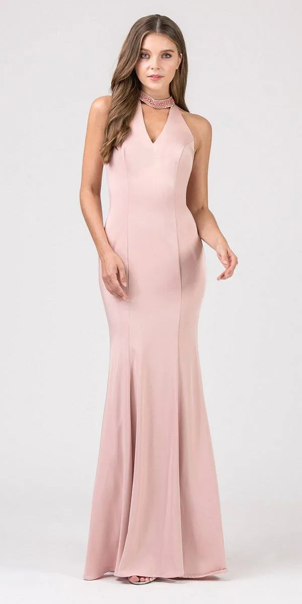 Eureka 5033 Mermaid Gown with Beaded Choker-Collar