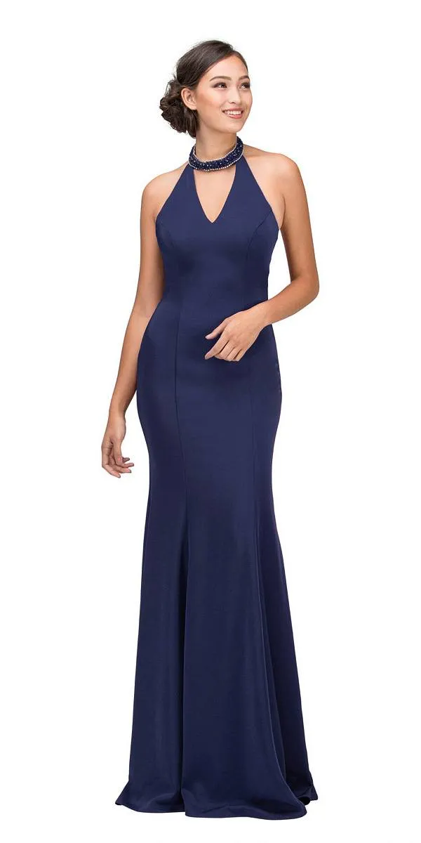 Eureka 5033 Mermaid Gown with Beaded Choker-Collar