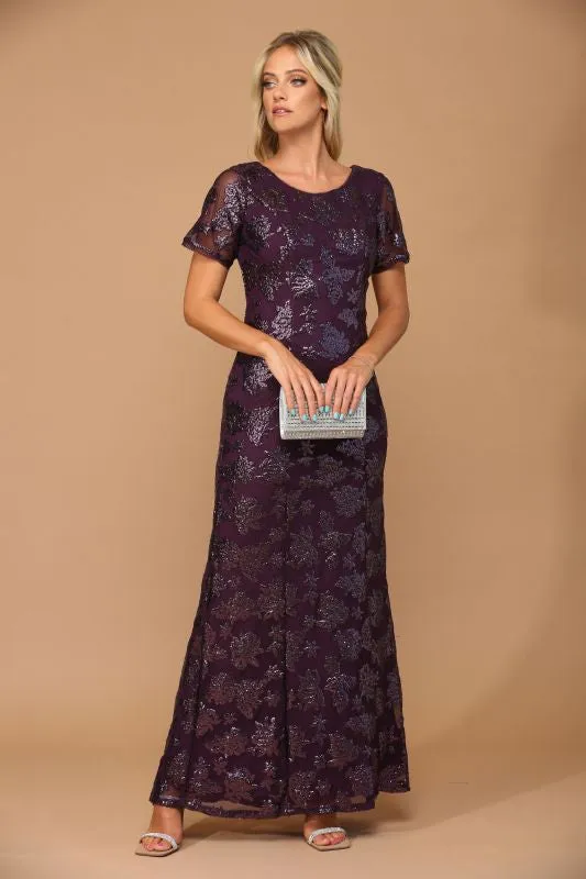 Eva Size XL 3456 Plum Mother of Bride Dress