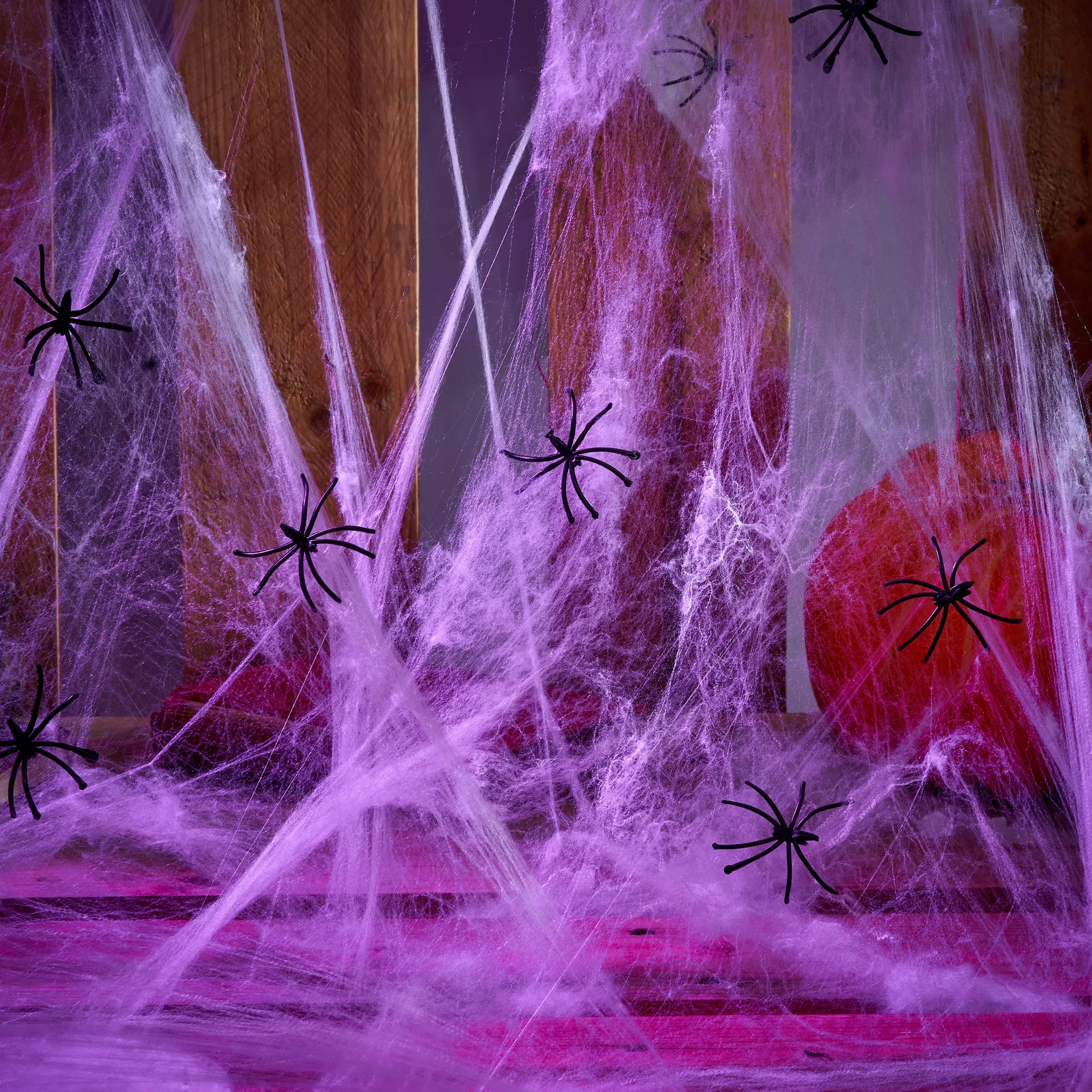 Extra Large Stretchable Cob Web & 40 Fake Spiders