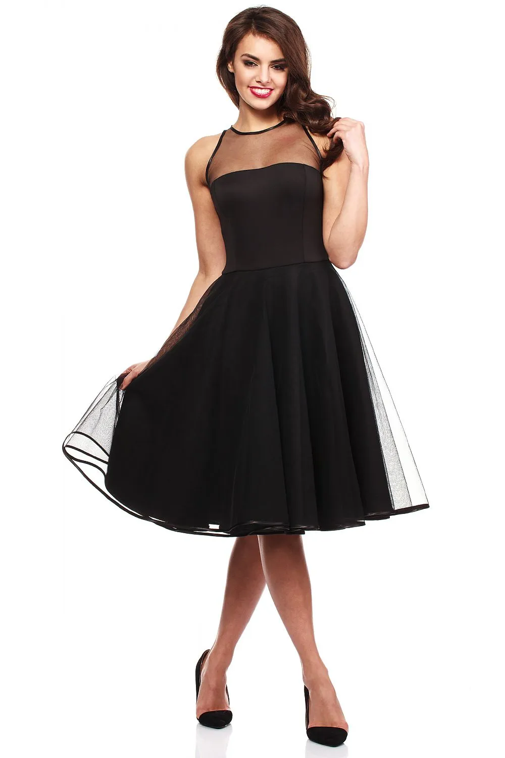 Flared Tulle Evening Dress