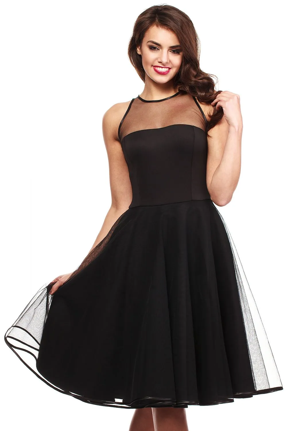 Flared Tulle Evening Dress