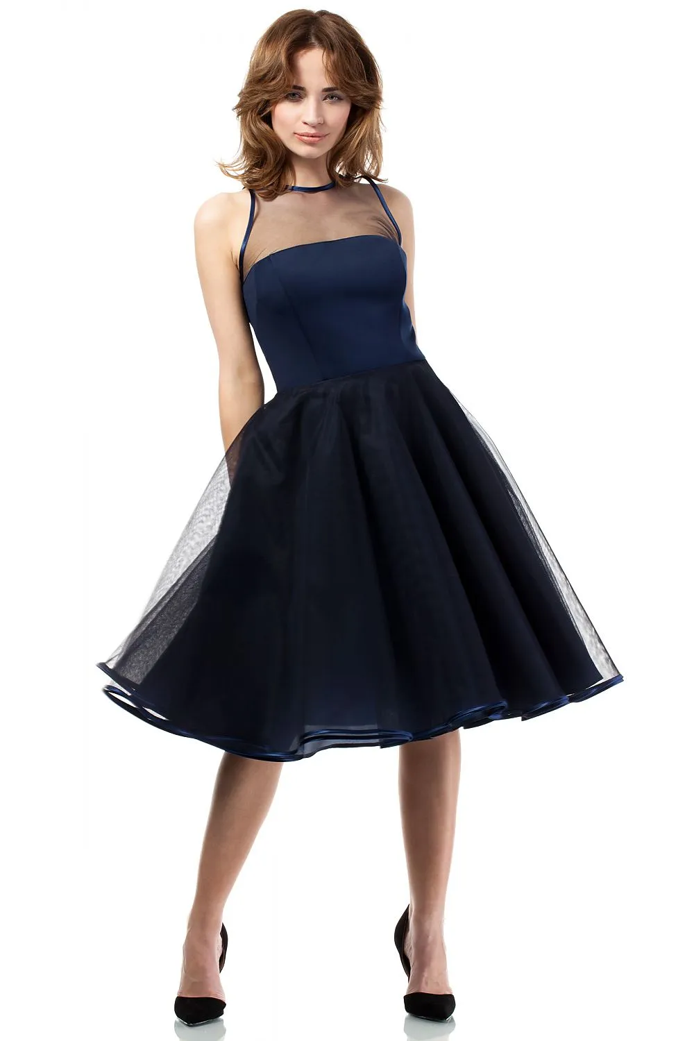Flared Tulle Evening Dress
