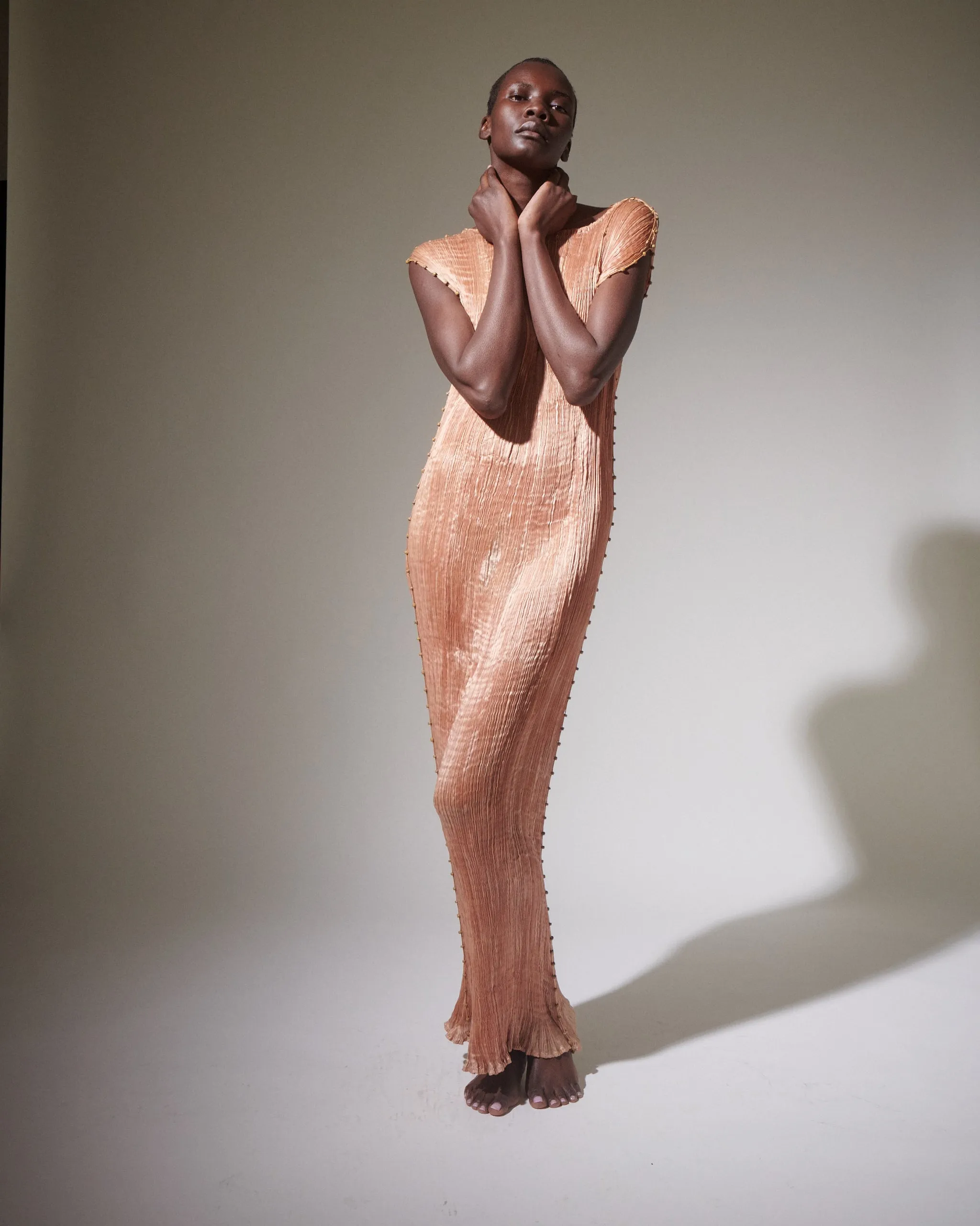 Fortuny Delphos Shell Pink Gown