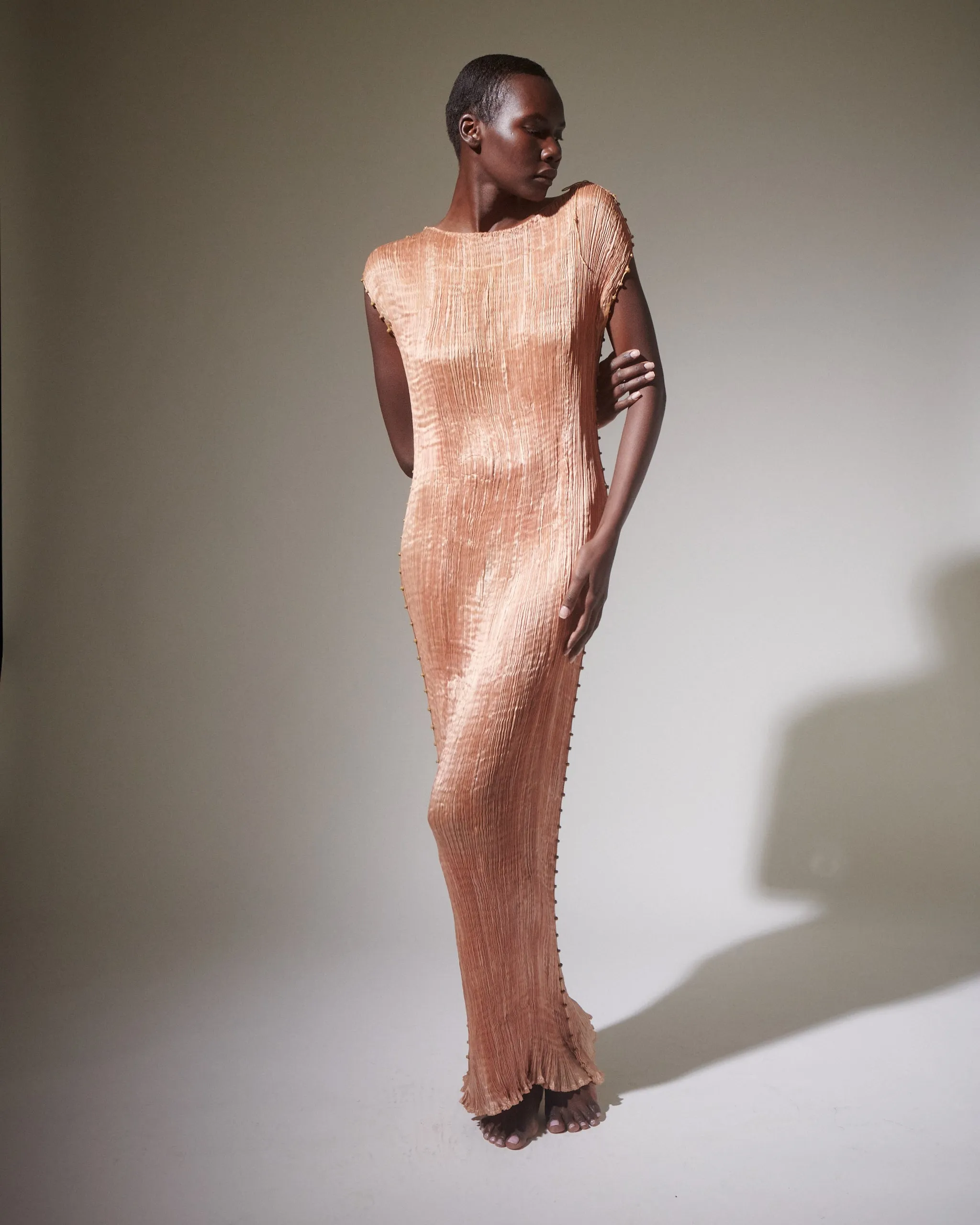 Fortuny Delphos Shell Pink Gown