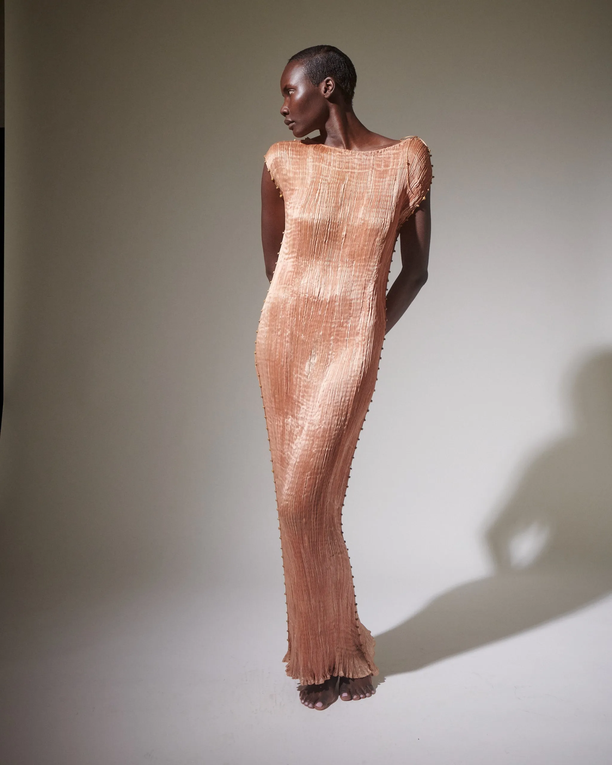 Fortuny Delphos Shell Pink Gown