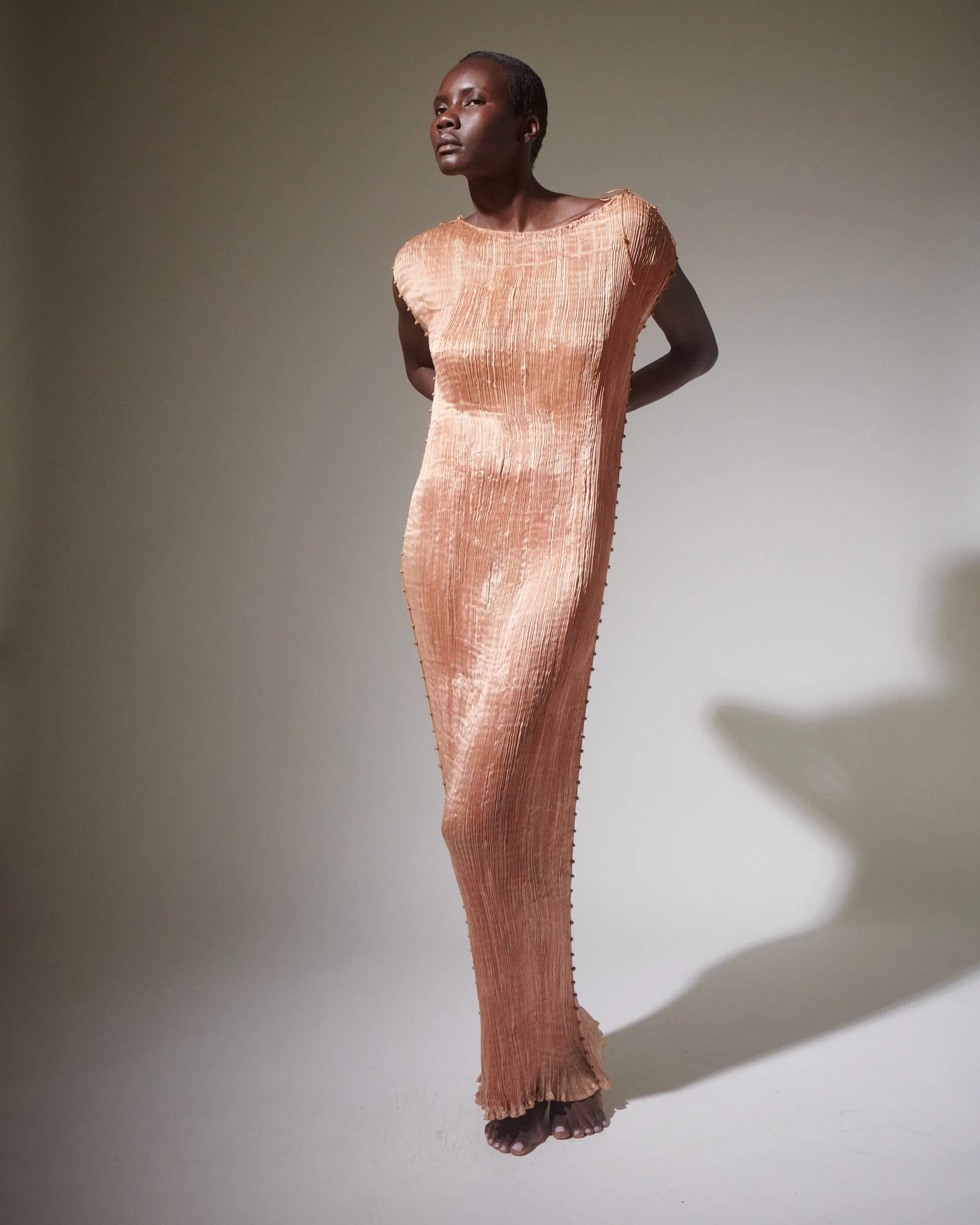 Fortuny Delphos Shell Pink Gown