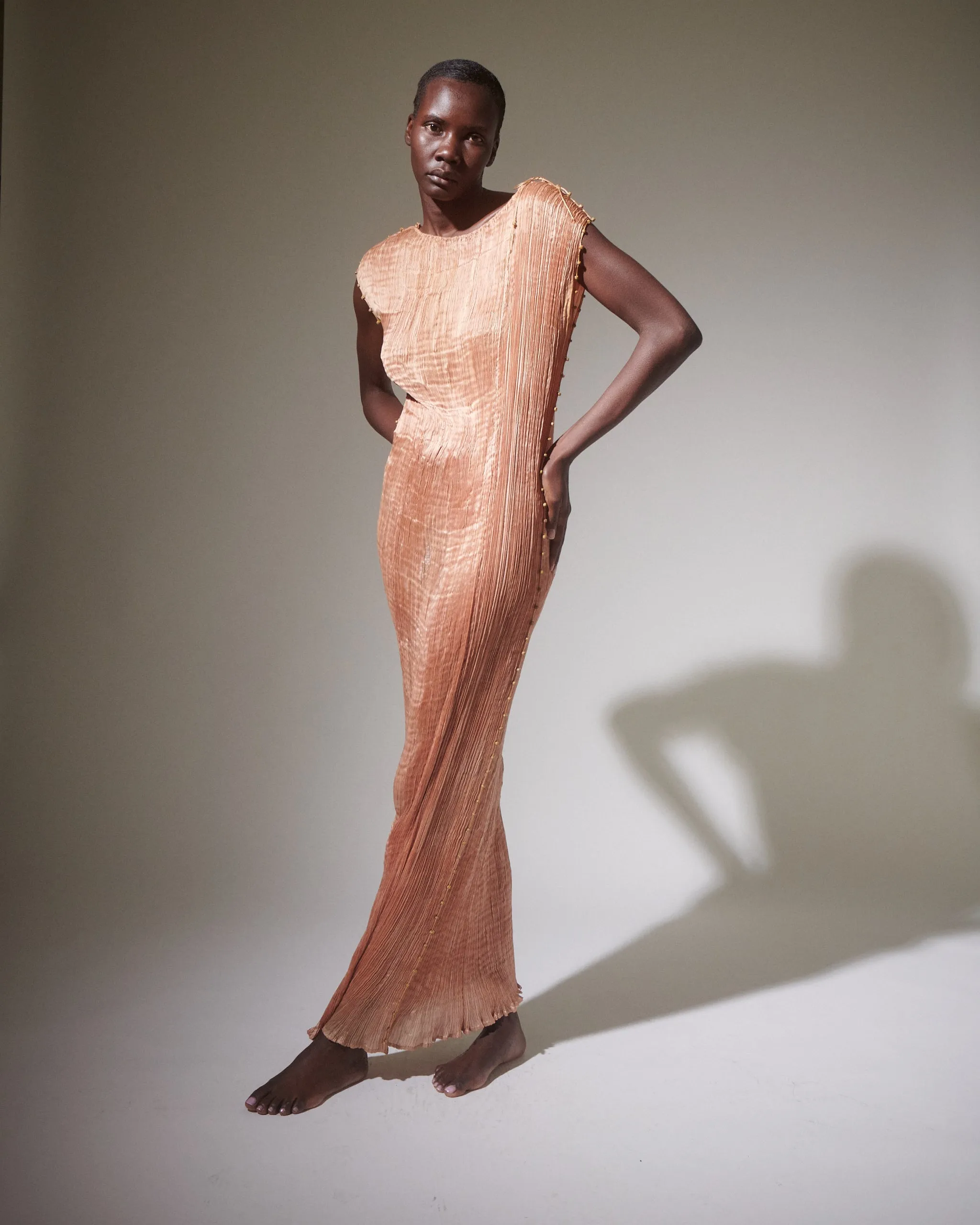 Fortuny Delphos Shell Pink Gown