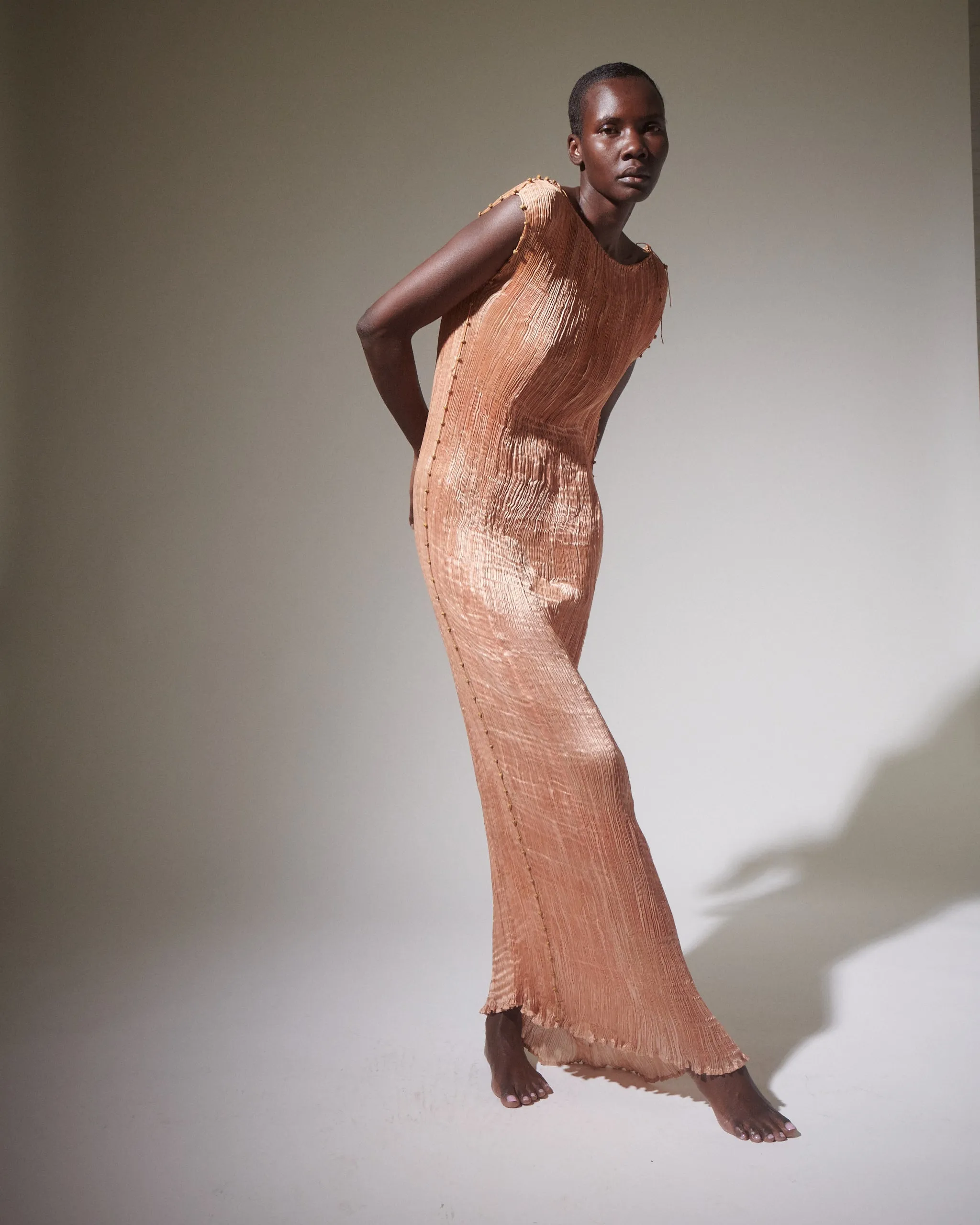 Fortuny Delphos Shell Pink Gown