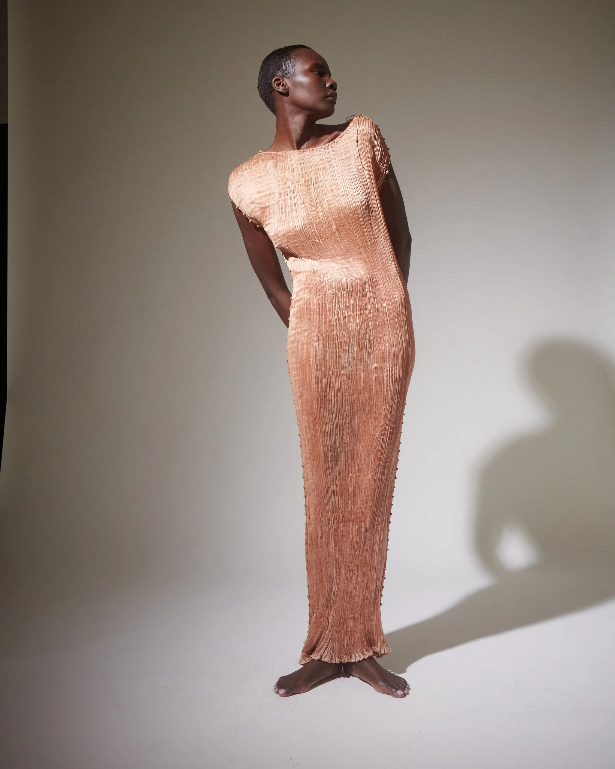 Fortuny Delphos Shell Pink Gown