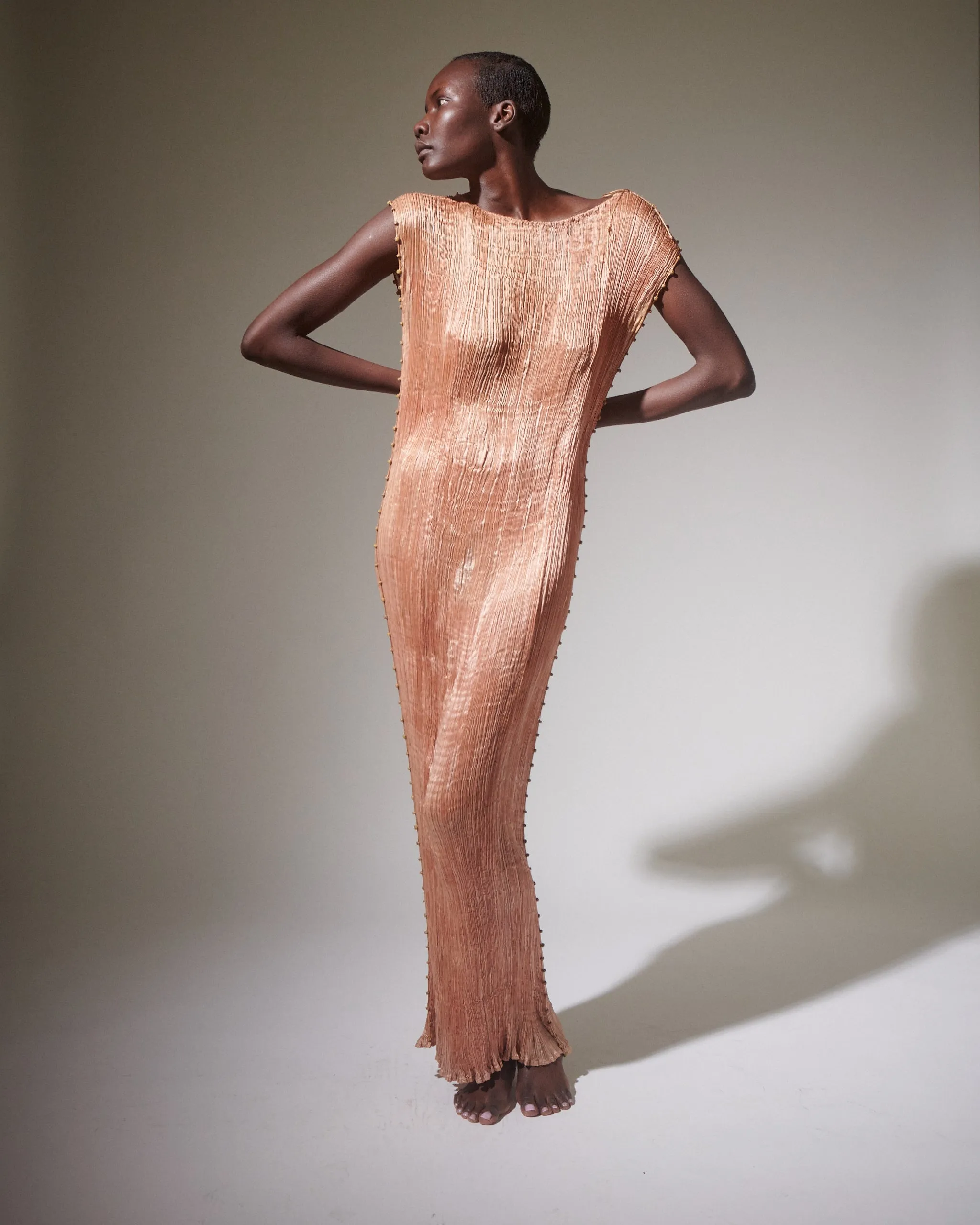 Fortuny Delphos Shell Pink Gown