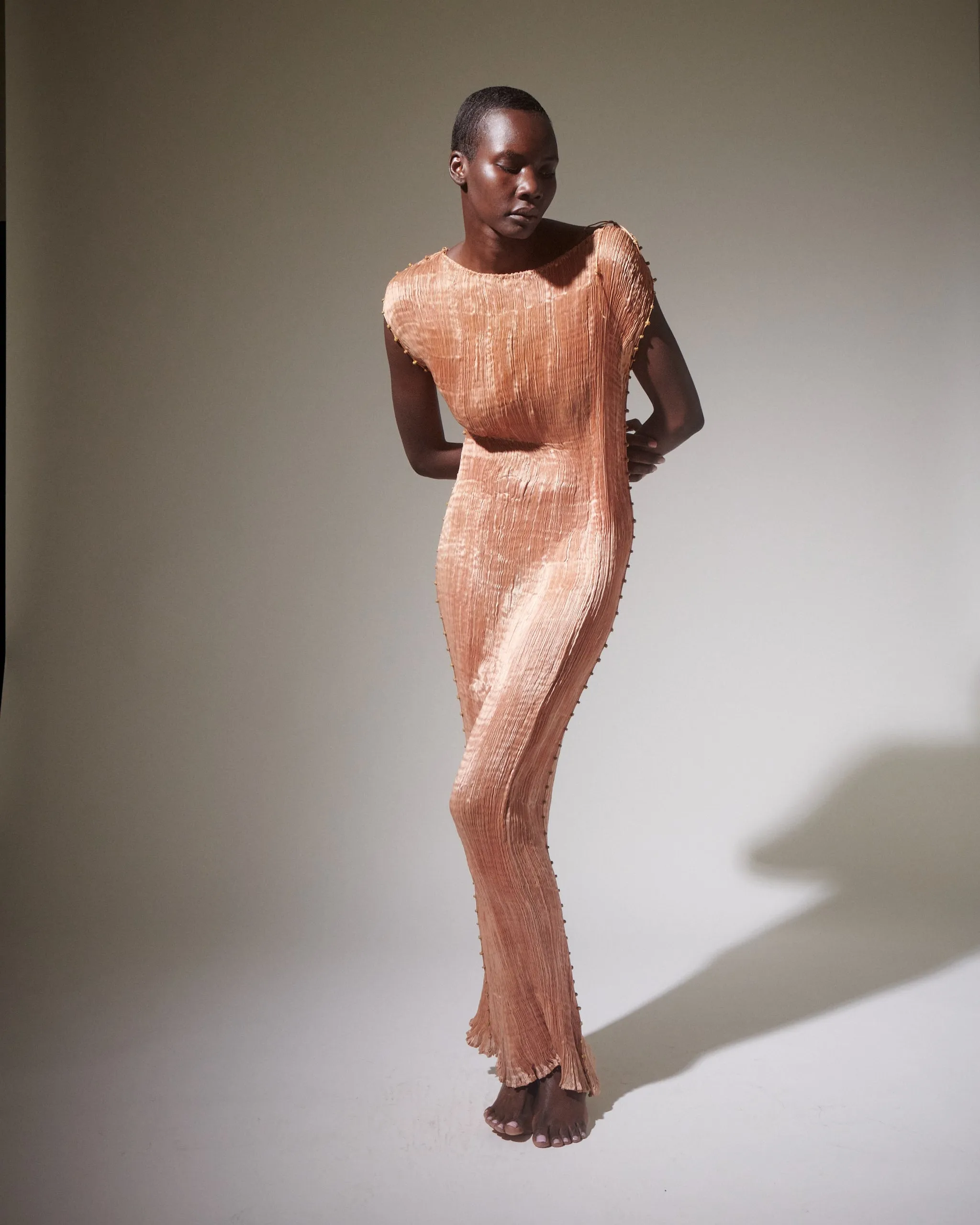 Fortuny Delphos Shell Pink Gown