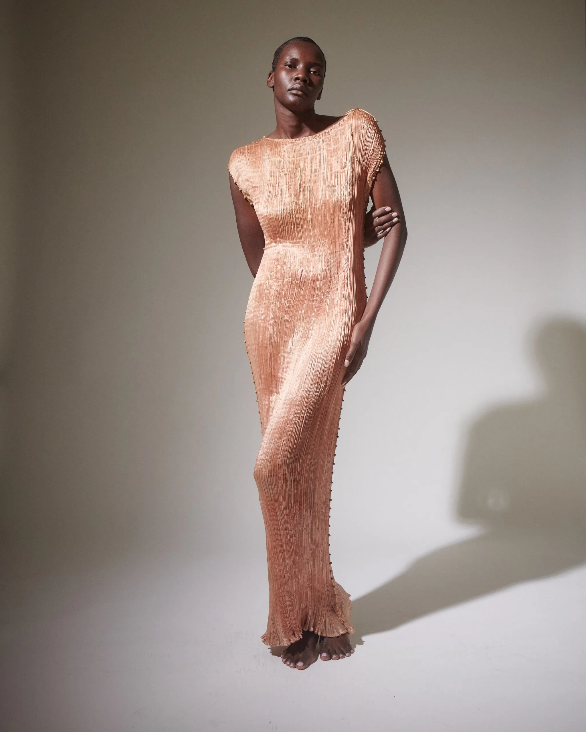 Fortuny Delphos Shell Pink Gown