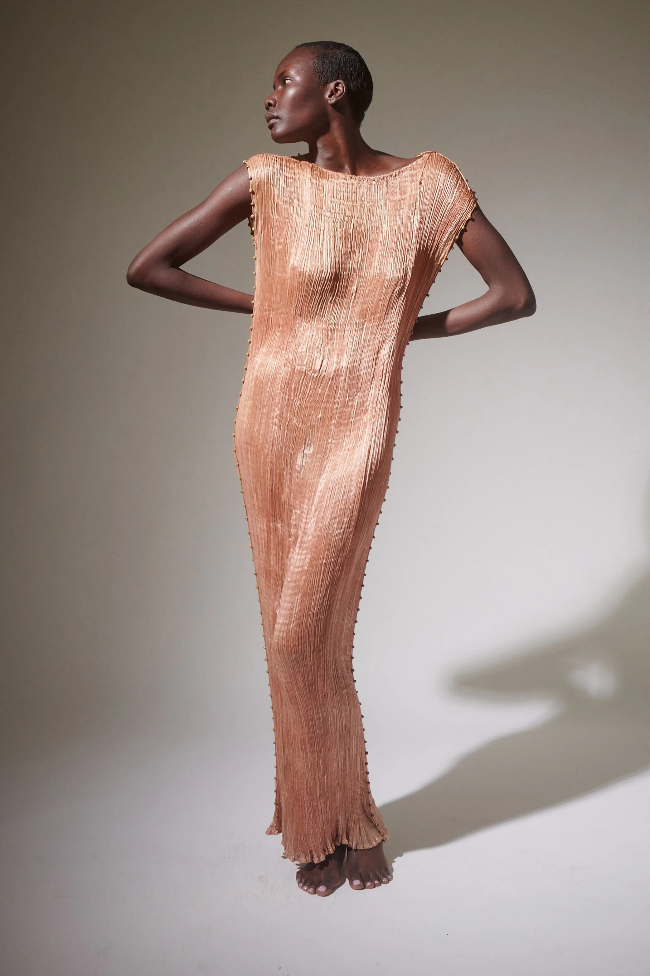 Fortuny Delphos Shell Pink Gown