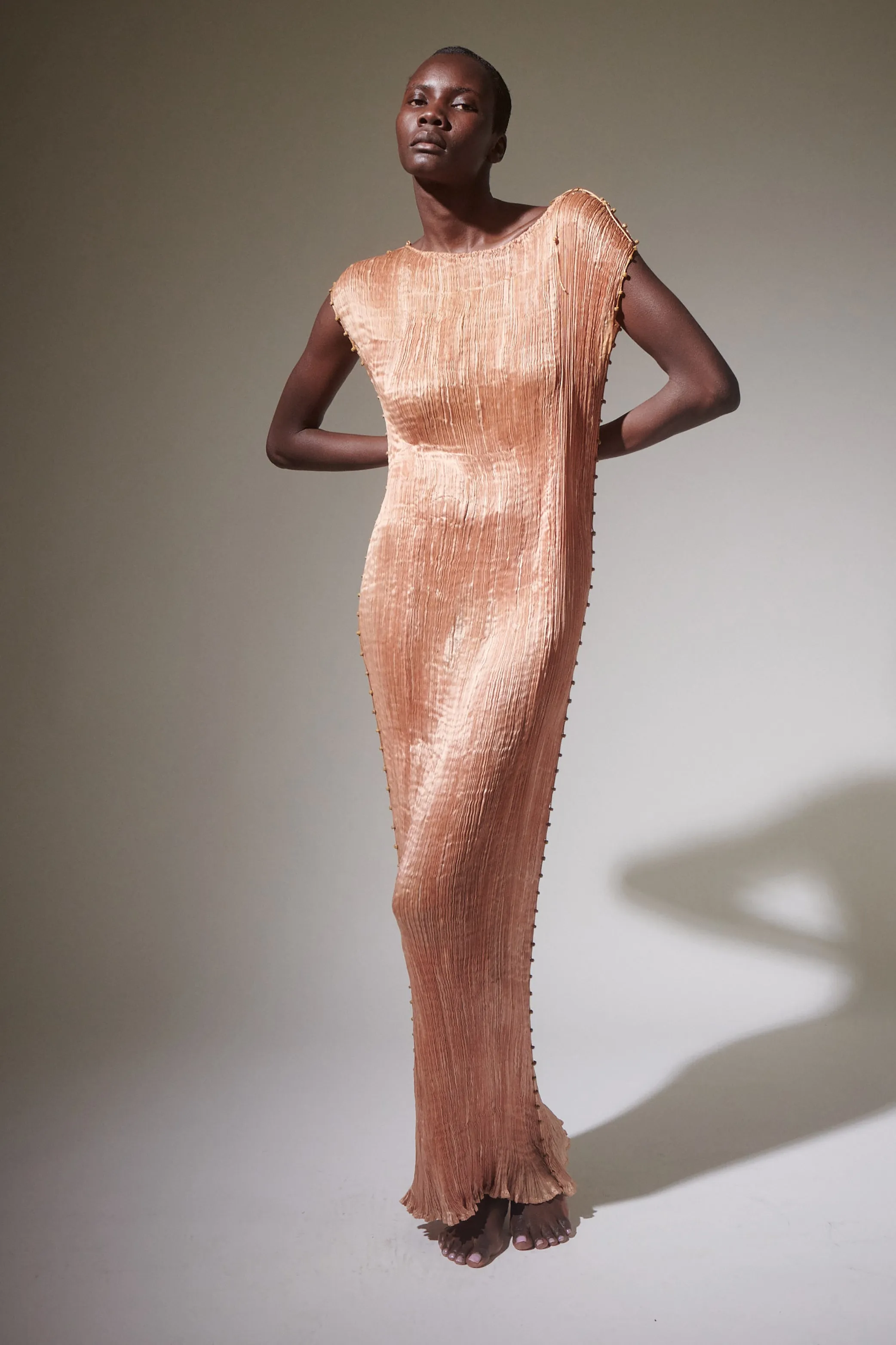 Fortuny Delphos Shell Pink Gown