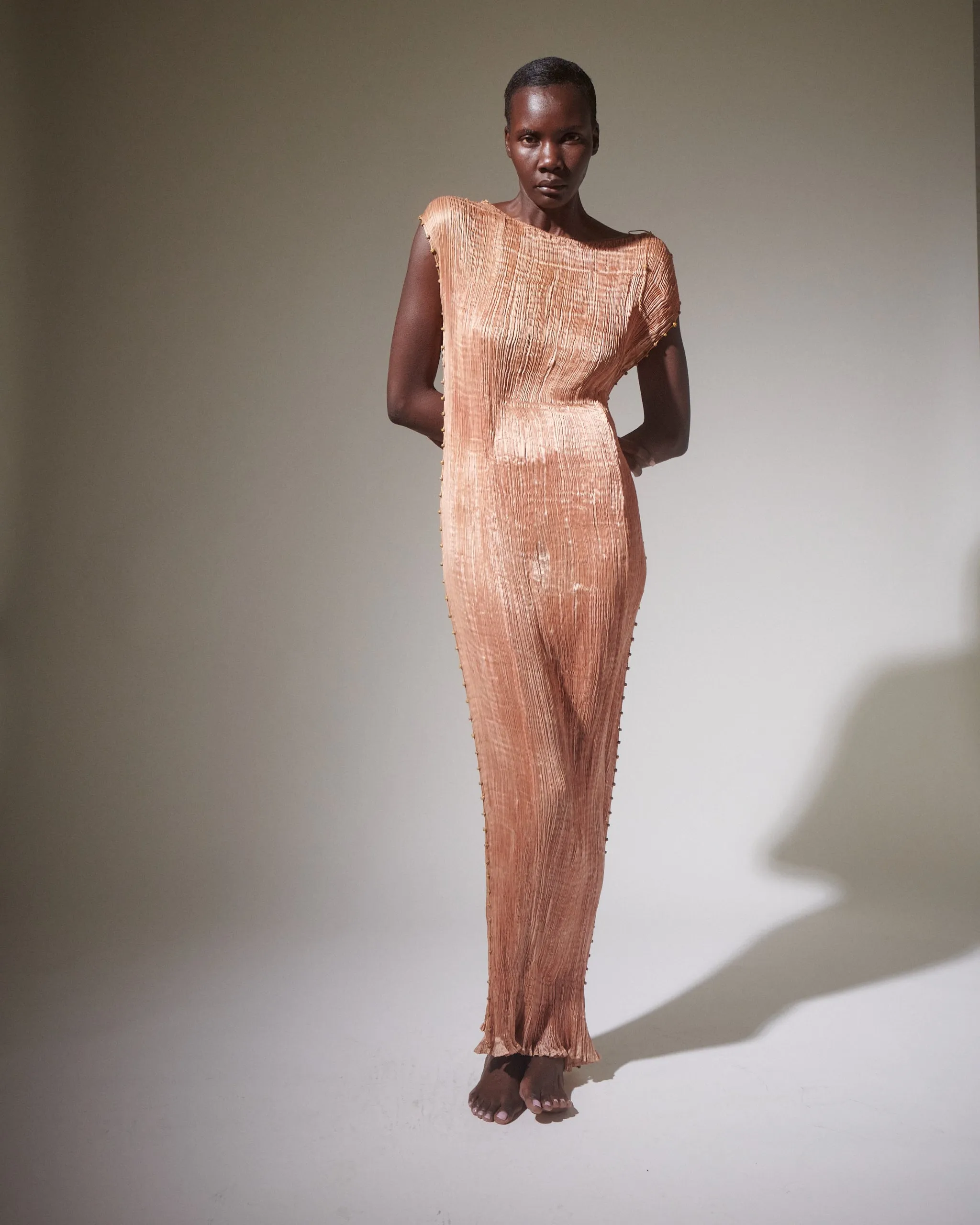 Fortuny Delphos Shell Pink Gown