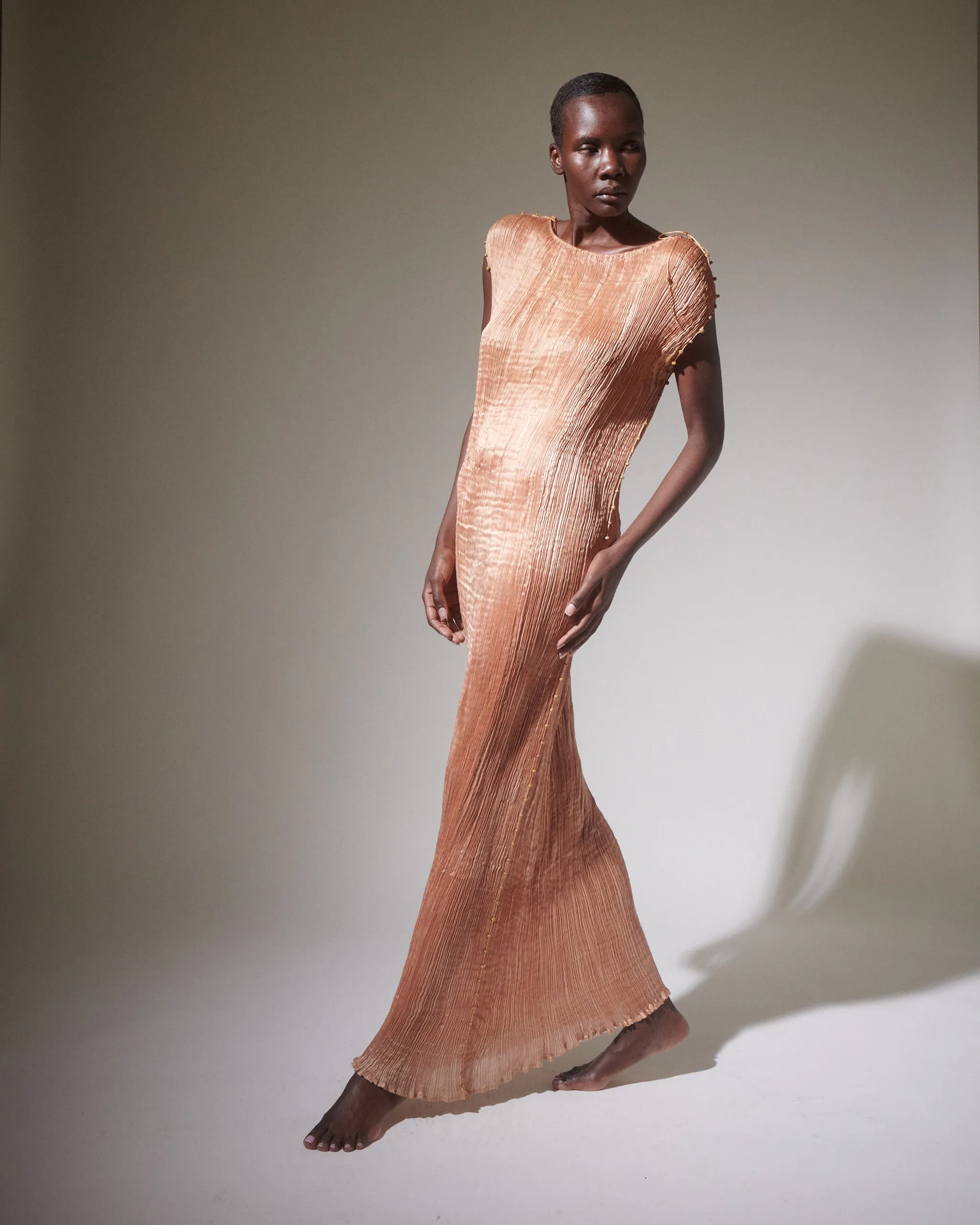 Fortuny Delphos Shell Pink Gown