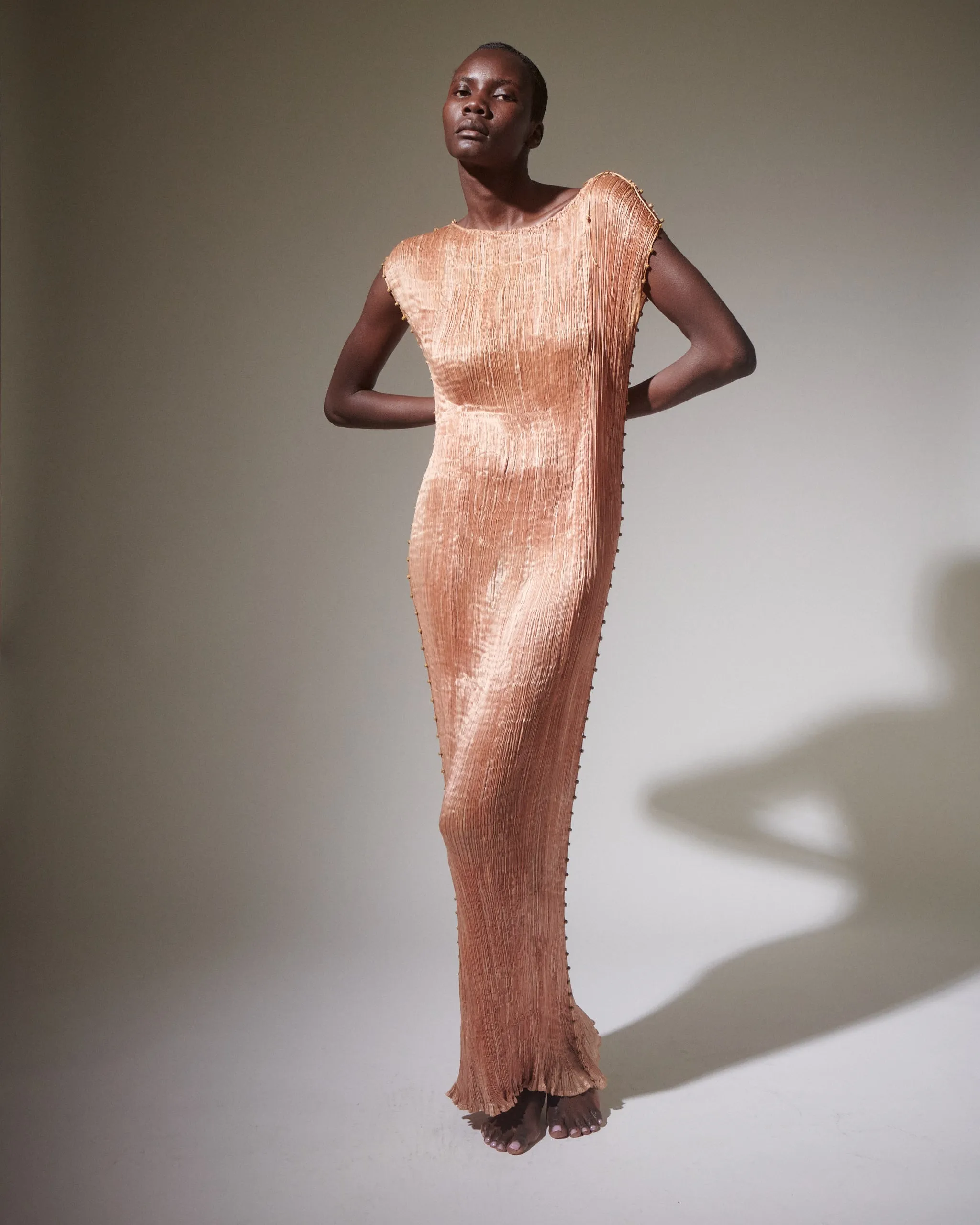 Fortuny Delphos Shell Pink Gown