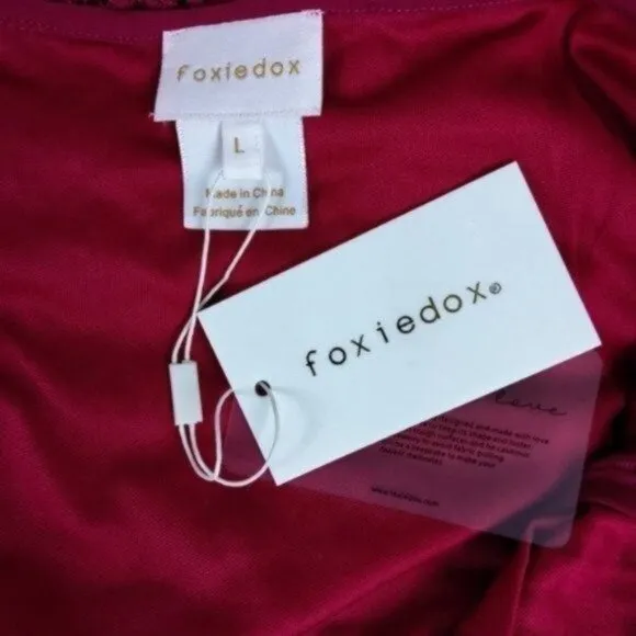 Foxiedox Rayna Asymmetrical Hem Lace Dress Magenta Size Large