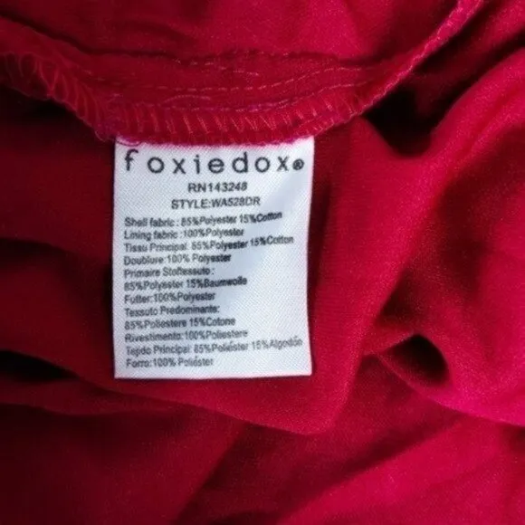 Foxiedox Rayna Asymmetrical Hem Lace Dress Magenta Size Large