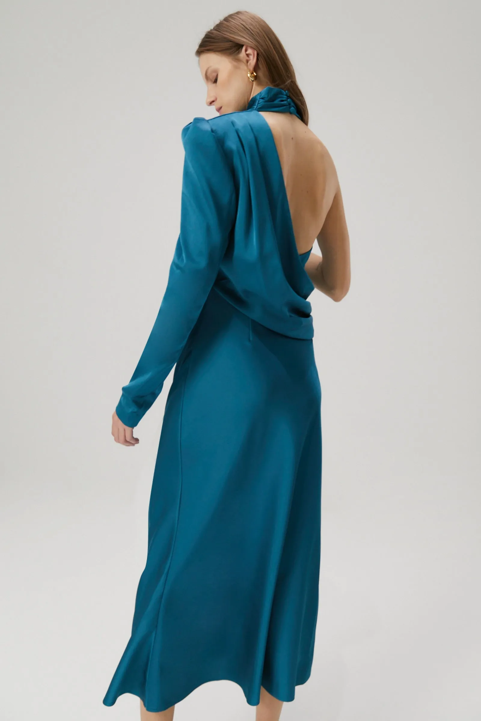 GEORGETTA SATIN MIDI DRESS