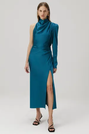 GEORGETTA SATIN MIDI DRESS