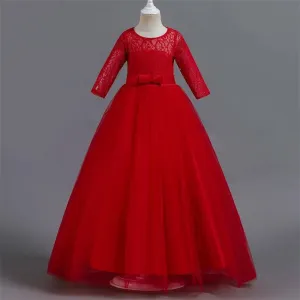 Girls Christmas Party Princess Costume Kids Chiffon Dress Wedding Birthday Formal Evening Ball Gown Children Anniversary Dress
