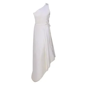GIVENCHY Circa 1970s White One Shoulder Gown