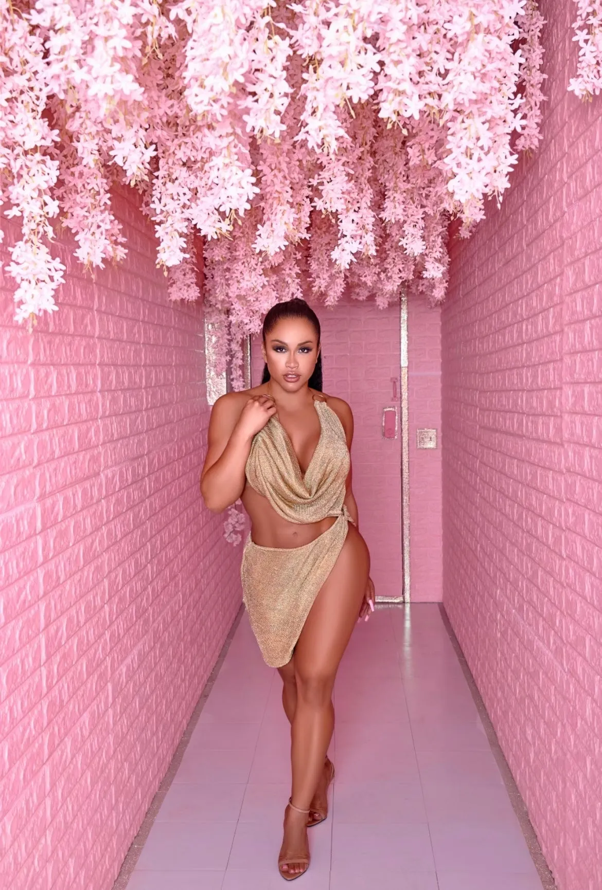 Gold Giselle Asymmetrical Dress