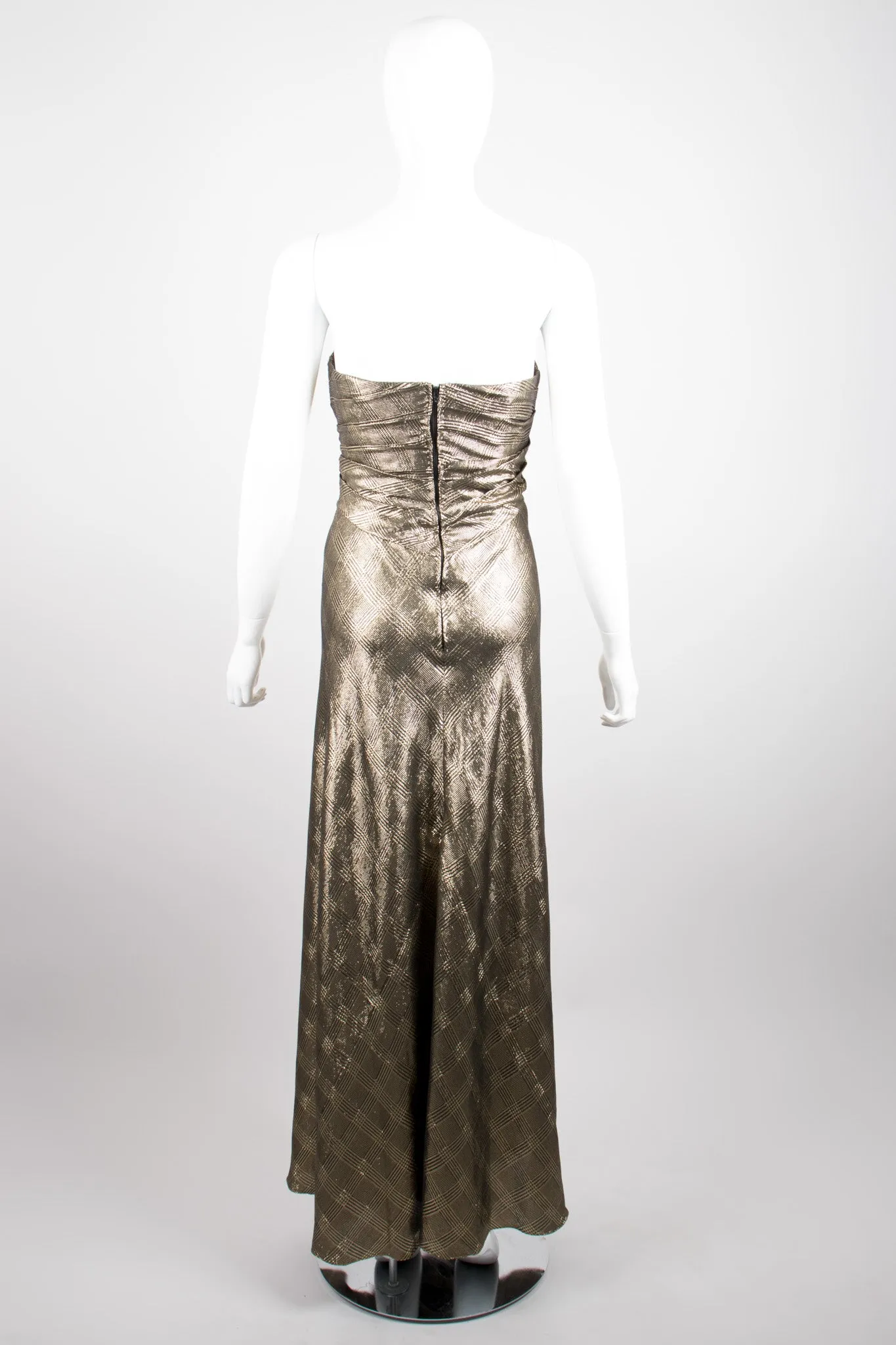 Gold Lamé Houndstooth Gown