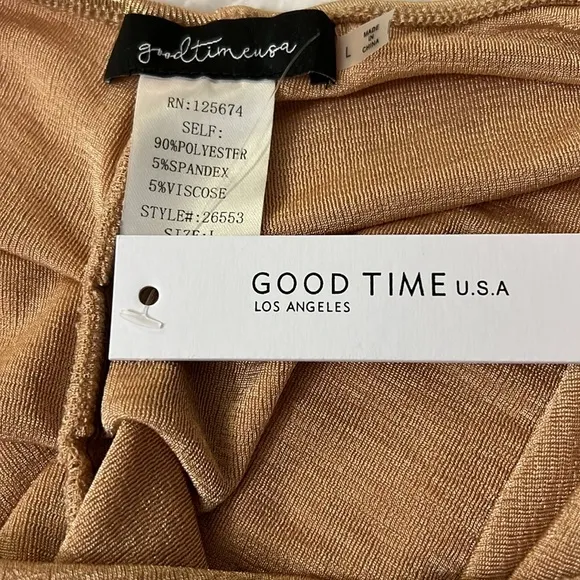 Good Time USA Draped Collar Ruched Front Mermaid Dress Size L