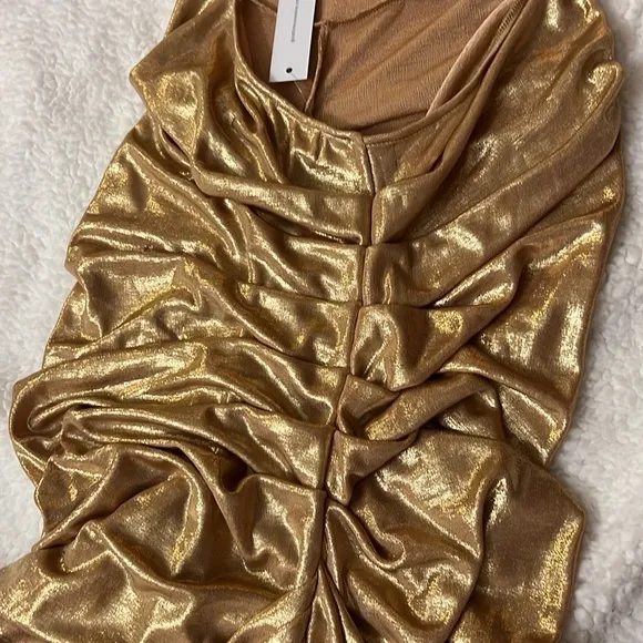 Good Time USA Draped Collar Ruched Front Mermaid Dress Size L