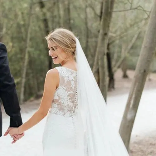 Gorgeous Round Neck Sleeveless Sweep Train Mermaid Lace Wedding Dress,MW458