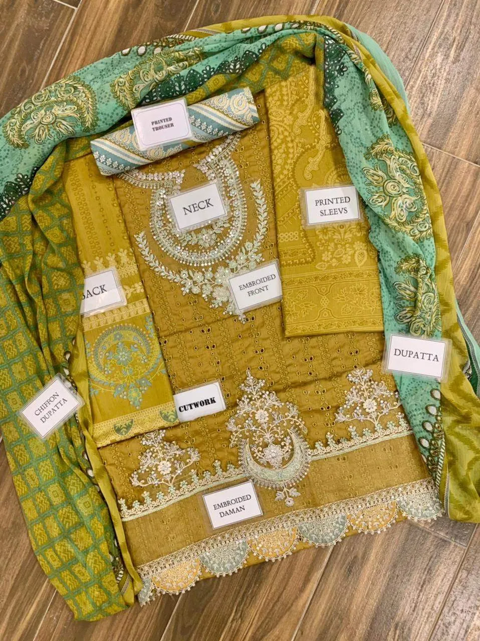 Grace S279-Shifli Embroidered in 3pc lawn dress with printed chiffon dupatta.